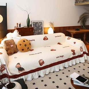 敏顺沙发盖布高端飘窗沙发罩爱沙发巾布防猫抓卡通沙发垫