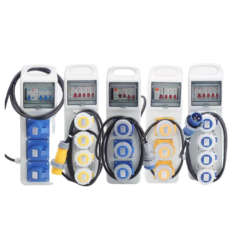 带线IP67工地临时航空插座手提移动防水工业插座箱110V- 出口