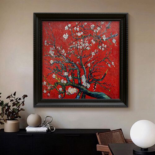 梵世界名画盛的杏客厅玄关装饰挂画中古风卉法式手绘油画
