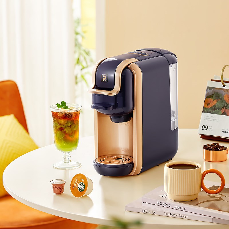 艾尔菲德胶囊咖啡机家用办公室多兼容胶囊意式咖啡机咖啡粉ll