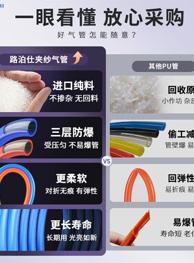 mm夹纱管U软管气泵高压管空压机气鼓蓝色汽修管mmmmmm
