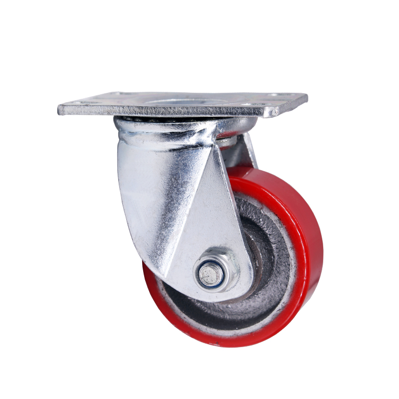 脚轮寸寸中重型加厚版PU轮手推车轮工业脚轮平板推车轮万向轮