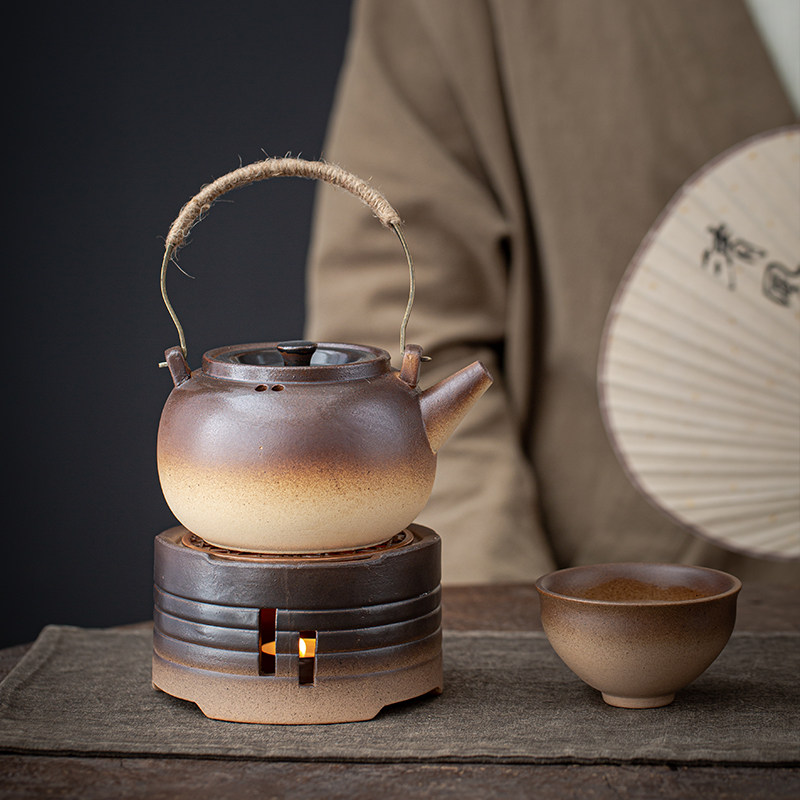 温茶器温茶炉装煮茶烤茶明火提梁壶侧把壶热茶暖茶保温底座复古