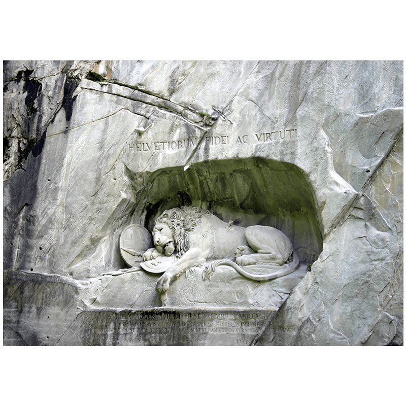 现代瑞士意大利狮子雕塑客厅房间卧室壁画挂画框装饰画