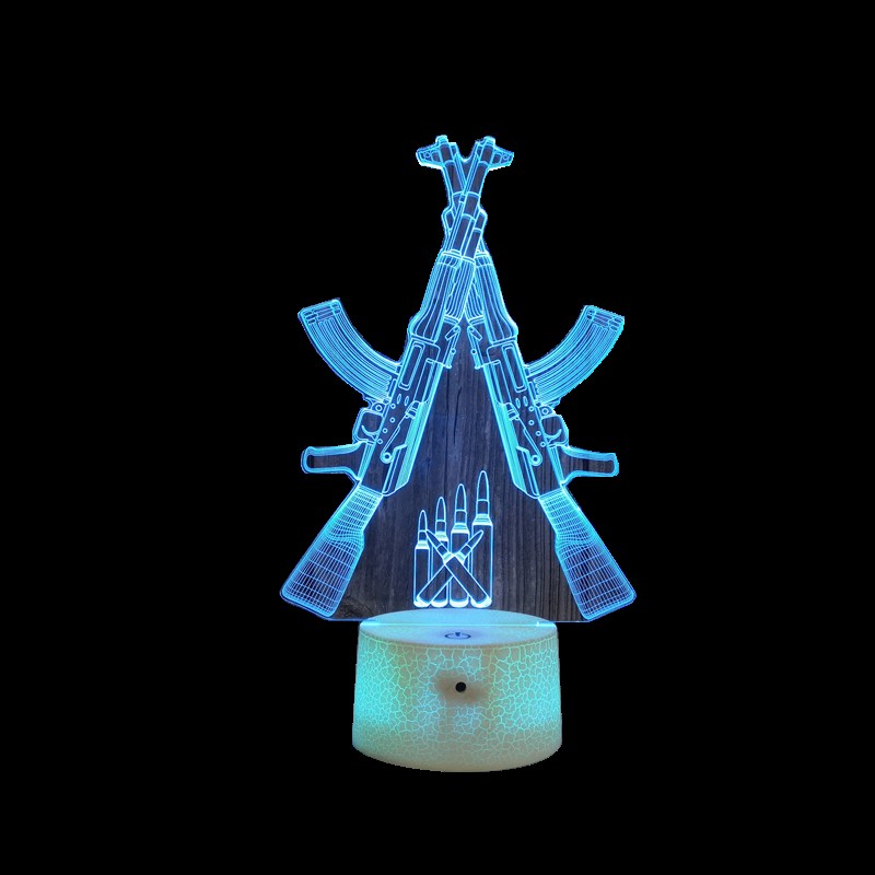 创意3d视觉台灯七彩氛围桌面装饰灯usb插电卧室床头灯伴睡小夜灯