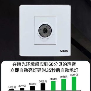 声光控面板 86型声控开关家用楼道车库220V智能延时感应开关暗装