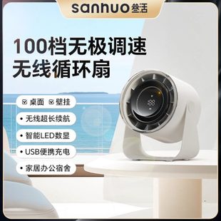定制 叁活桌面小风扇静音办公室usb充电风扇小型家用壁挂便携台式