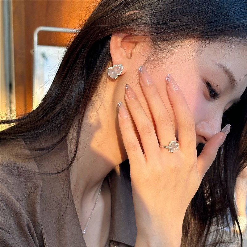 蜜蜂妈手作 高冰玉髓葫芦戒指女复古小众设计感个性气质食指戒