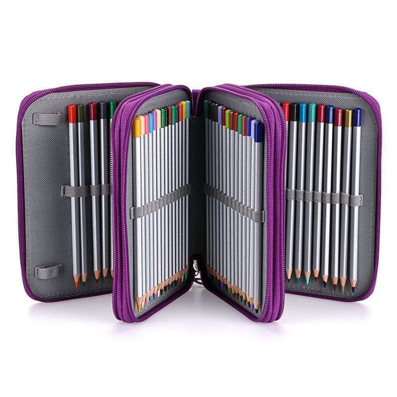 2020新款大容量72色收纳笔袋笔帘美术彩铅笔帘学生文具盒包邮