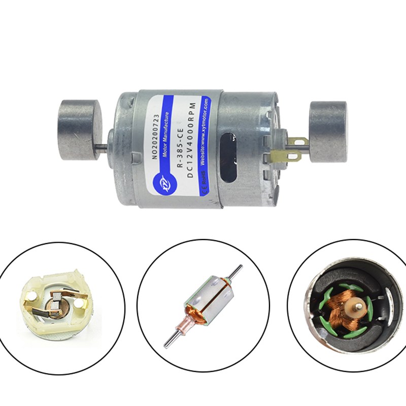 RF385微型单轴双轴振动马达电机12v24v小型大扭矩可调高低速电机