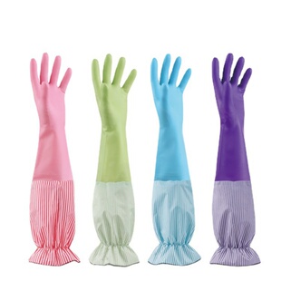 搞卫生专用手套夏天洗碗手套女厨房洗菜加绒款长筒防水洗衣服手套