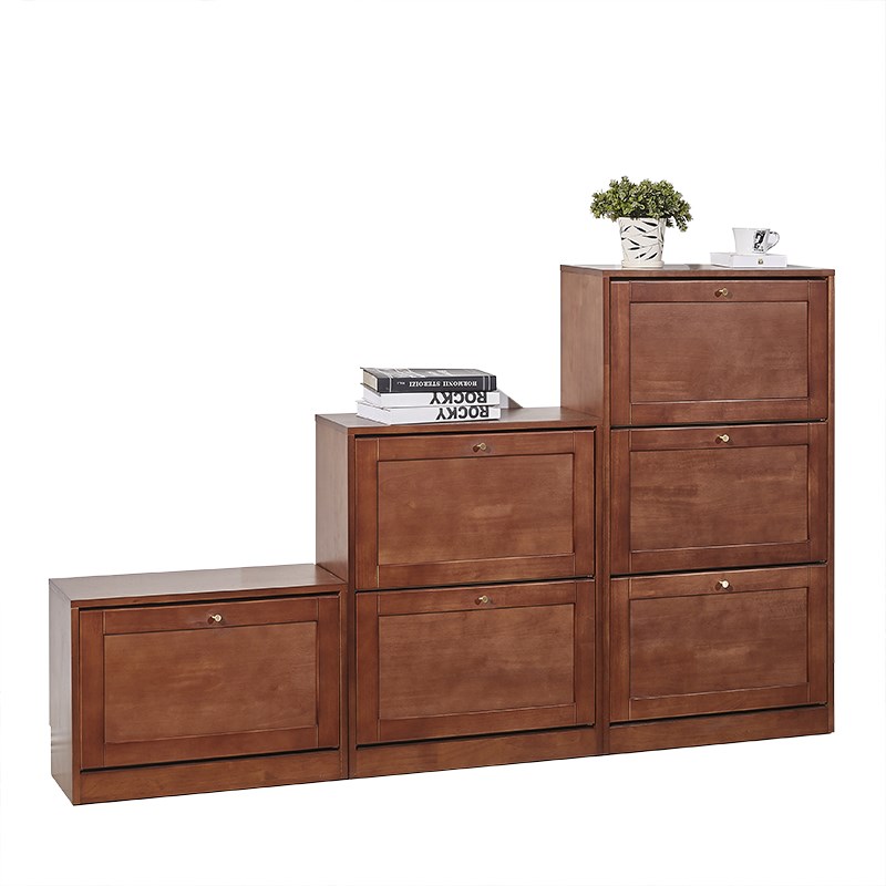 实木翻斗鞋柜家用门口超薄鞋柜17cm可坐简约省空间翻斗式进门鞋柜