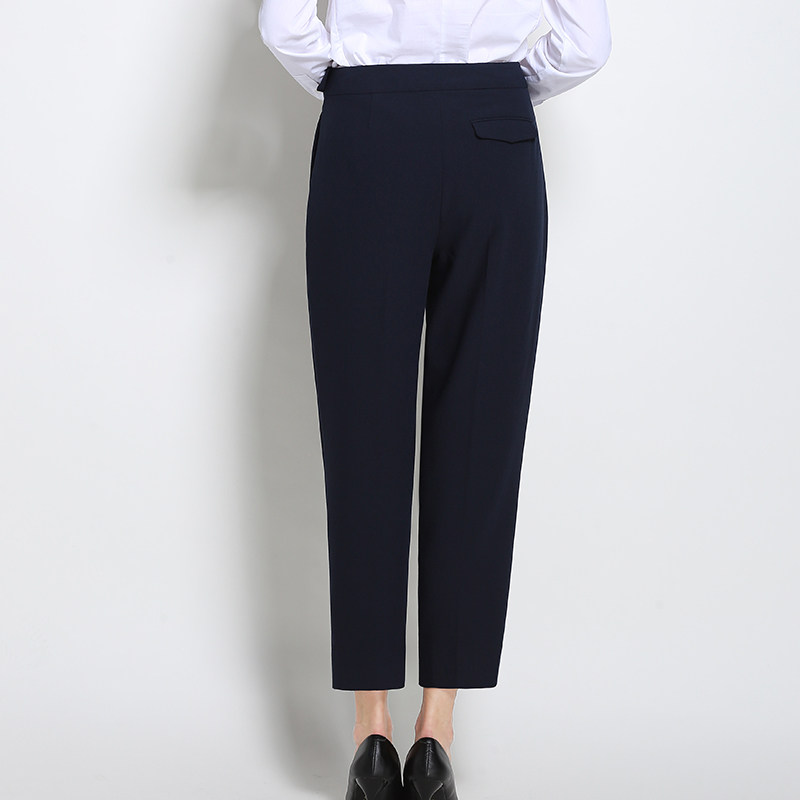职业裤子上班大码气质西装裤有腰带女八分小个子直筒宽松九分垂感