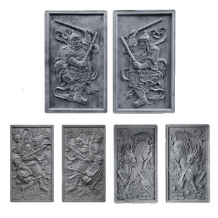 仿古砖雕 门神砖雕 中式门楼青砖浮雕挂件大门对副砖雕 门神