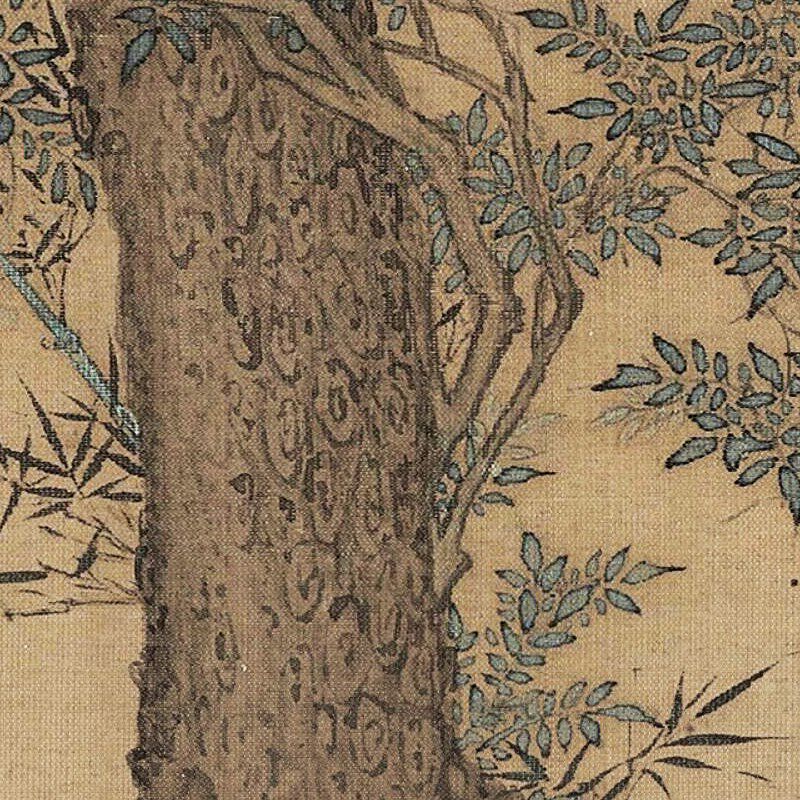 北宋赵佶听琴图宋微宗绢本画心装饰画学习临摹复制画稿