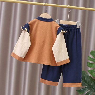 汉服男童秋季2025宝宝新款中式唐装儿童春秋中国风唐装国学服套装