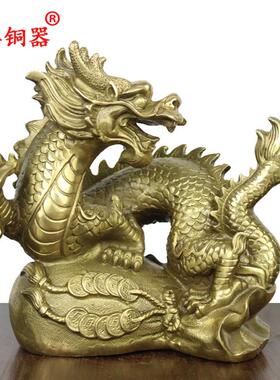 宇卓铜器 纯铜龙黄铜龙钱袋龙聚宝盆龙白菜龙葫芦龙工艺品摆件