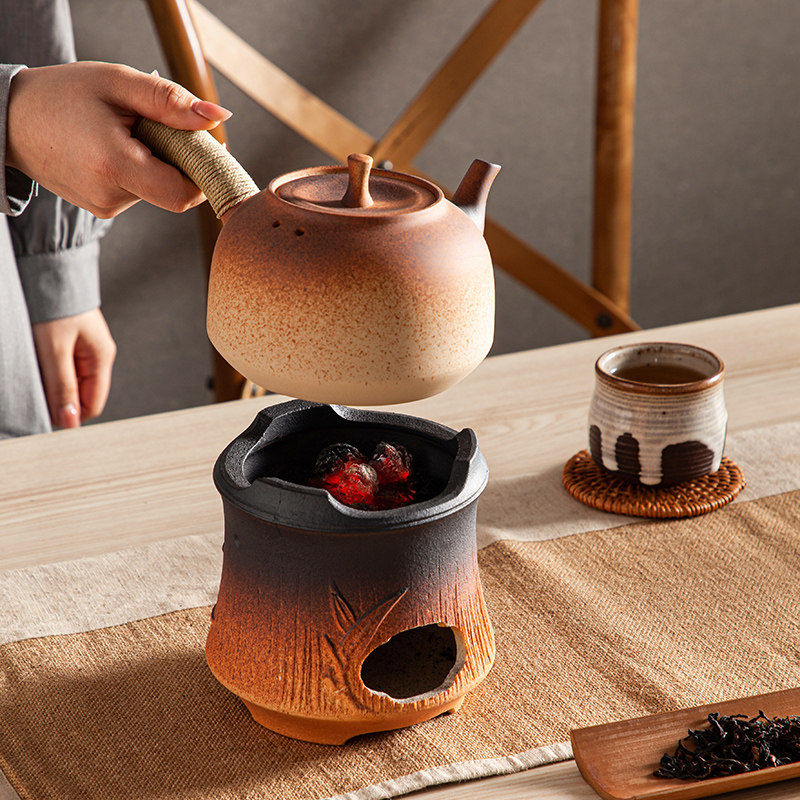 复古户外酒精炉煮茶器室内碳烤炉围炉陶瓷煮水壶灌灌壶泡茶炉木炭