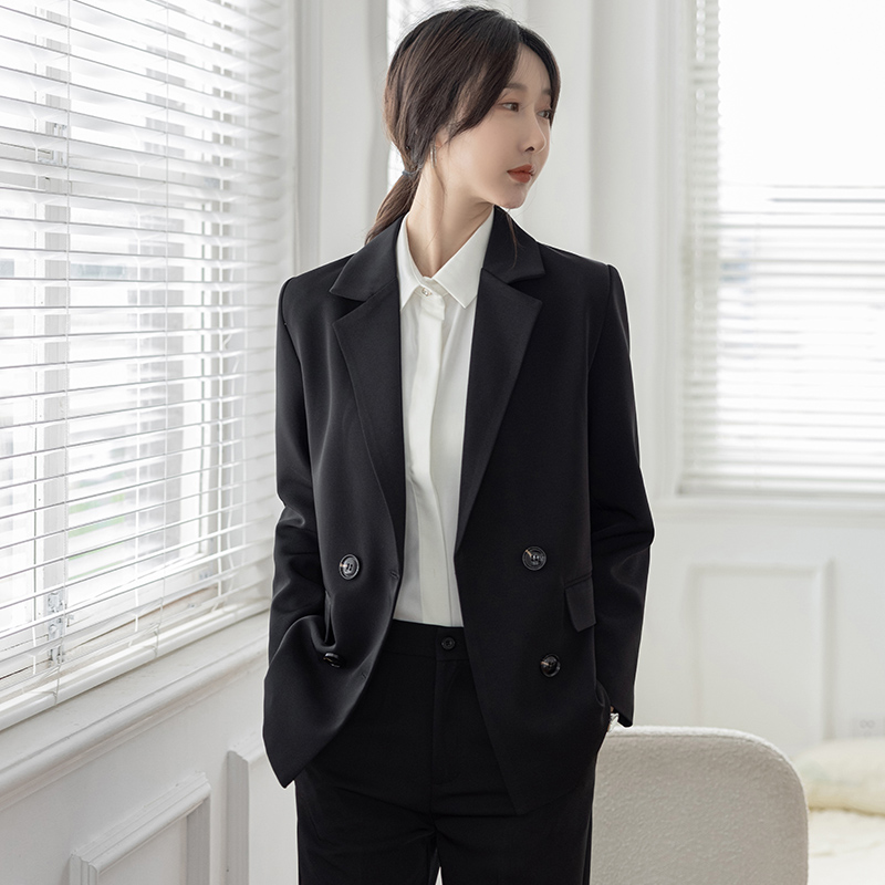 小西装外套女春秋2021新款秋冬黑色休闲西服上衣面试职业正装套装