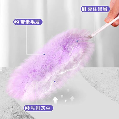 云蕾静电除尘掸车用除尘鸡毛掸子家用加长可伸缩刷子一次性扫灰掸