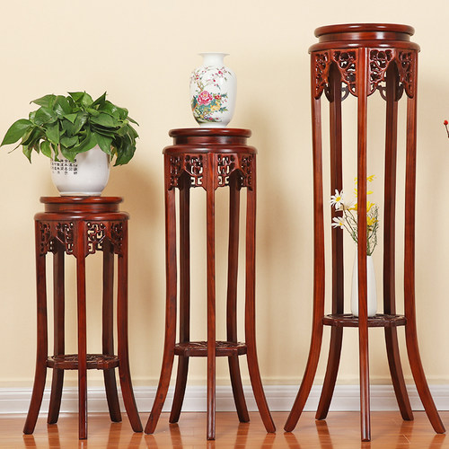 花架实木室内原木吊兰盆景客厅绿萝多层中式单个仿古木质花盆架子