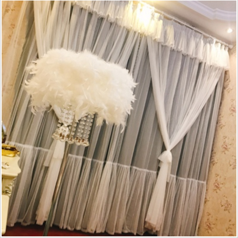 卧室窗纱帘韩式少女心软妹公主房喜庆婚房温馨蕾丝遮光窗帘定制