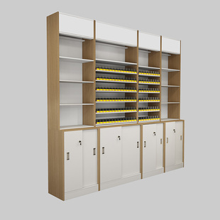 烟酒柜收银台组合超市店铺小型烟背柜可定制实木便利店烟酒展示柜