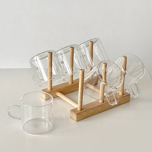 喝茶小茶杯家用玻璃杯功夫茶具套装耐热水杯主人杯单杯带把品茗杯