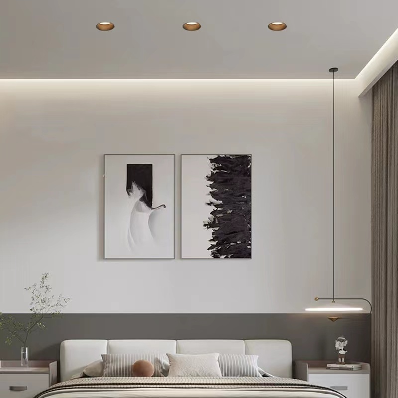 家用预埋式超薄无边框led筒灯嵌入式客厅防眩天花射灯无主灯照明