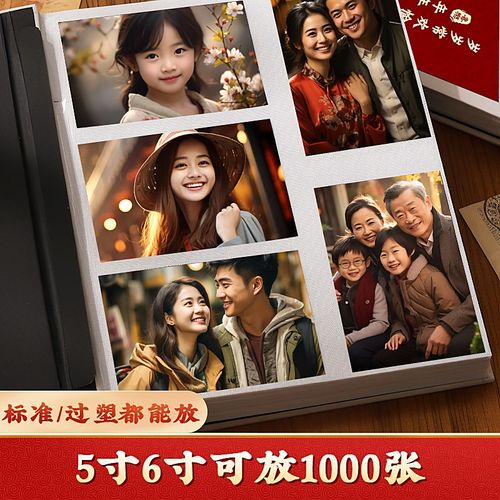 家庭相册6寸相册本纪念册大容量家庭5寸影集六寸相片照片收纳册簿