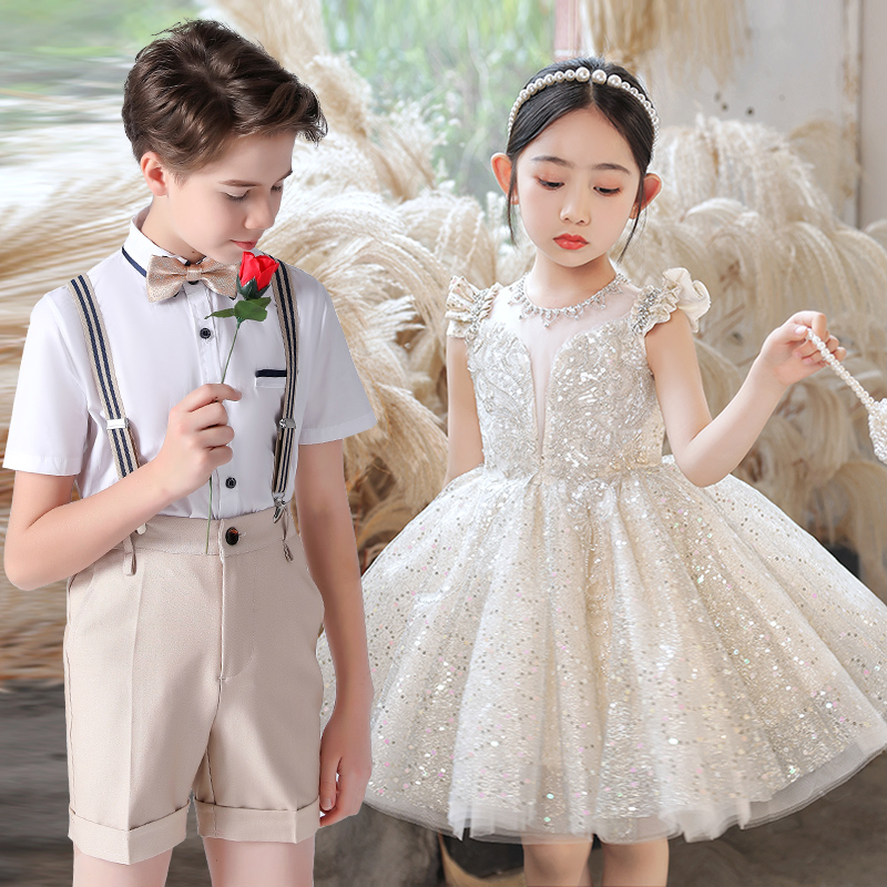 六一儿童节表演服装大合唱演出服小学生诗歌朗诵蓬蓬裙礼服公主裙