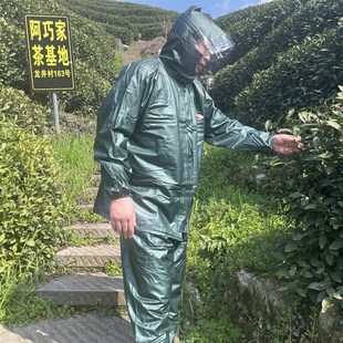 牛筋加厚加大分体采茶雨衣雨裤套装男女通用种茶摘茶茶农专用雨衣