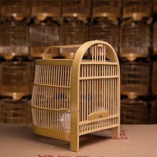 老竹料鸡笼广西加密小鸟笼全套配件空笼小号养画眉鸟竹子手工笼子