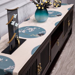 新中式电视柜布家居防尘盖布1211中式长方形台布桌布餐边柜垫布