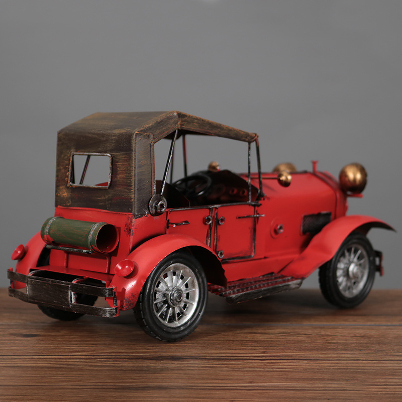 怀旧复古铁艺老爷车模型摆件创意家居咖啡厅酒柜电视柜装饰品礼物