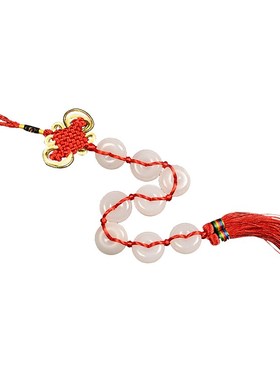 八百玉平安扣挂件吉祥结家居客厅店铺大门口对门挂饰天然八百玉串