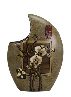 中式陶瓷桌面小摆件创意博古架书柜摆设家具装饰品工艺品荷塘月色