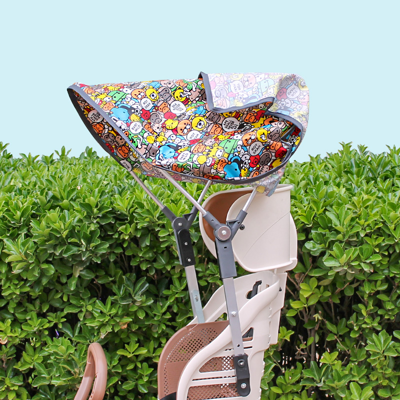 夏季自行车电动车儿童座椅遮阳棚折叠支架防晒棚宝宝骑行户外防雨