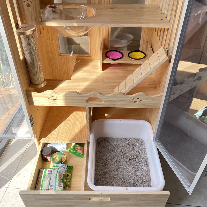 家用猫窝猫别墅实木猫屋不占地带厕所猫砂盆猫爬架一体太空舱猫笼,宠物/宠物食品及用品,猫笼子/猫别墅,淘宝优惠券,粉丝福利购,淘宝优惠卷