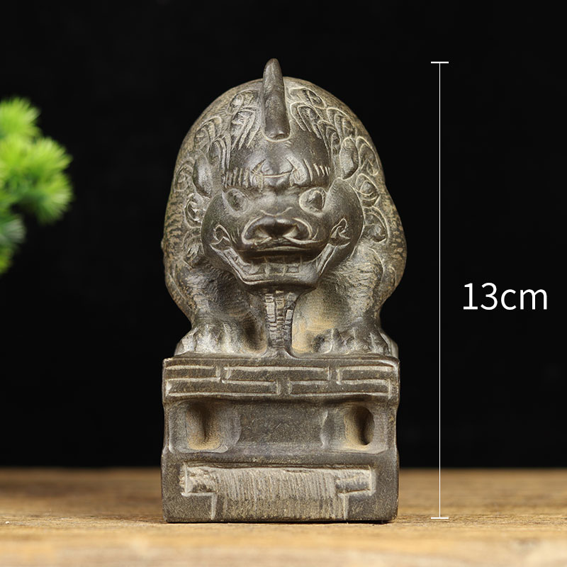 山西仿古青石动物造型石雕 复古庭院吸水兽摆件 浮雕工艺摆饰图片