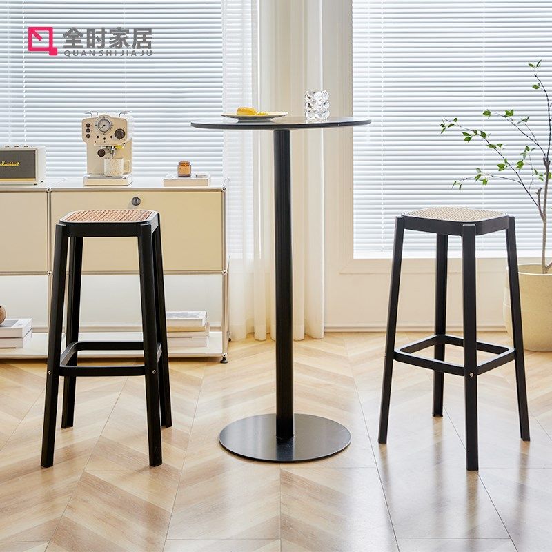 简约塑料吧凳家用户外仿藤编吧椅餐厅复古商用酒吧前台高脚椅吧台,住宅家具,家用高脚椅,淘宝优惠券,粉丝福利购,淘宝优惠卷