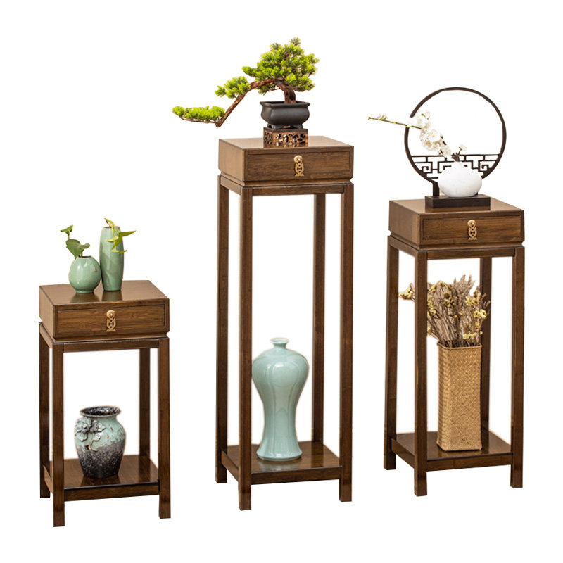 客厅花架置物架室内花盆栽架落地式吊兰架仿古花几中式阳台花架子