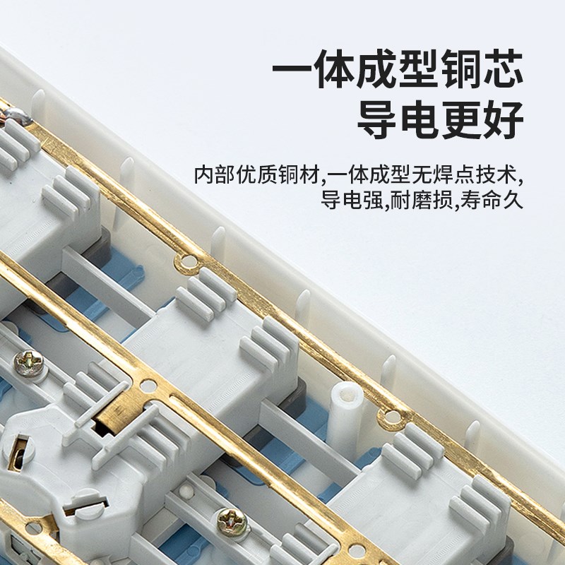 无线插座家用接线板插排不带线多功能面板多孔位转换插自接线插板图片