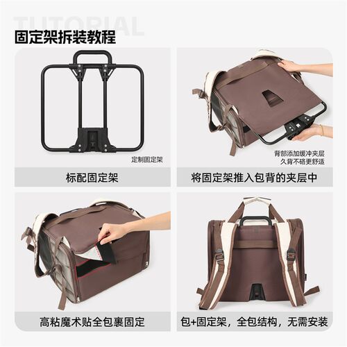 宜德士小布宠物车头包骑车带狗神器狗狗骑行双肩背包折叠自行车包