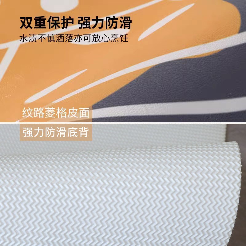 【一擦即净】厨房地垫田园风pvc可擦免洗脚垫防滑防油脚垫可剪裁