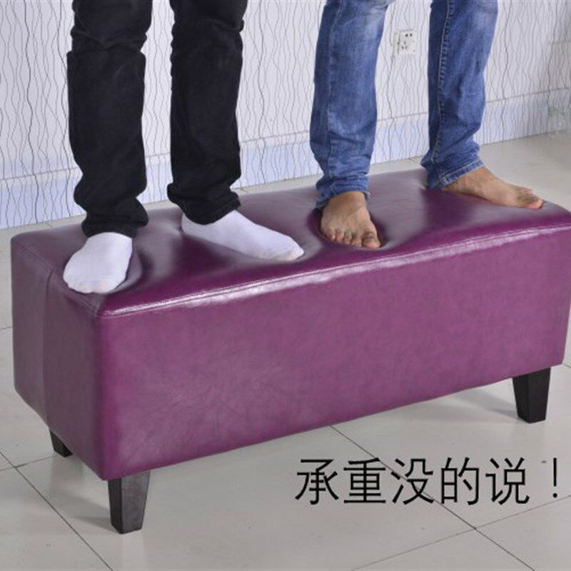 欧式沙发凳服装店长条凳皮实木床尾凳鞋店穿试换鞋凳收纳储物凳子