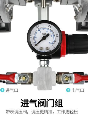 百马AS20铝合金隔膜泵6分25MM气动带架隔膜油漆泵混合搅拌泵