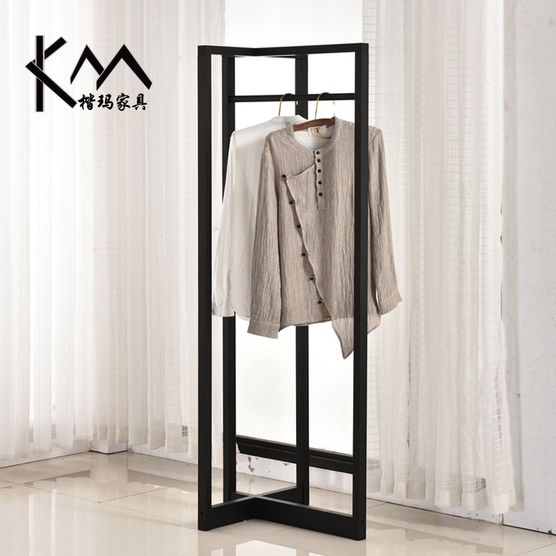 实木落地卧室衣帽架 北欧现代简约客厅玄关白蜡木家用黑色挂衣架