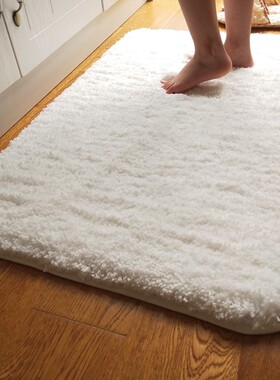 卧室客厅时尚灰色浴室吸水地垫扇形淋浴房门口垫卫生间长毛擦脚垫