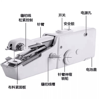 手持便携式缝纫机家用小型电动自动小型迷你电动缝纫机手工缝补衣